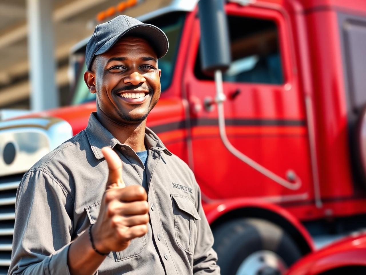 Smiling American owner-operator
